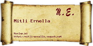 Mitli Ernella névjegykártya